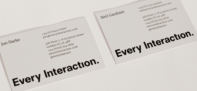 Every Interaction business card back