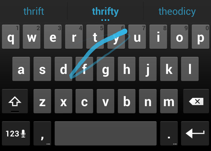 android gesture typing