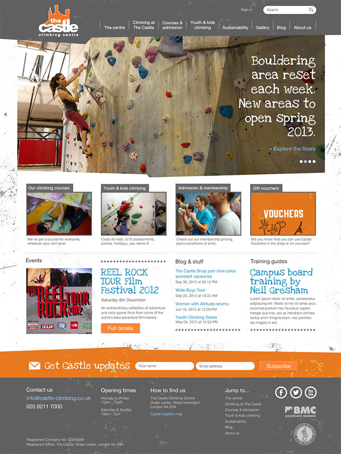 Castle climbing centre bouldering