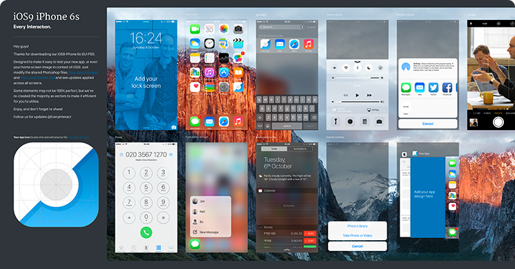 iPhone iOS 9 GUI PSD (iPhone 6s)