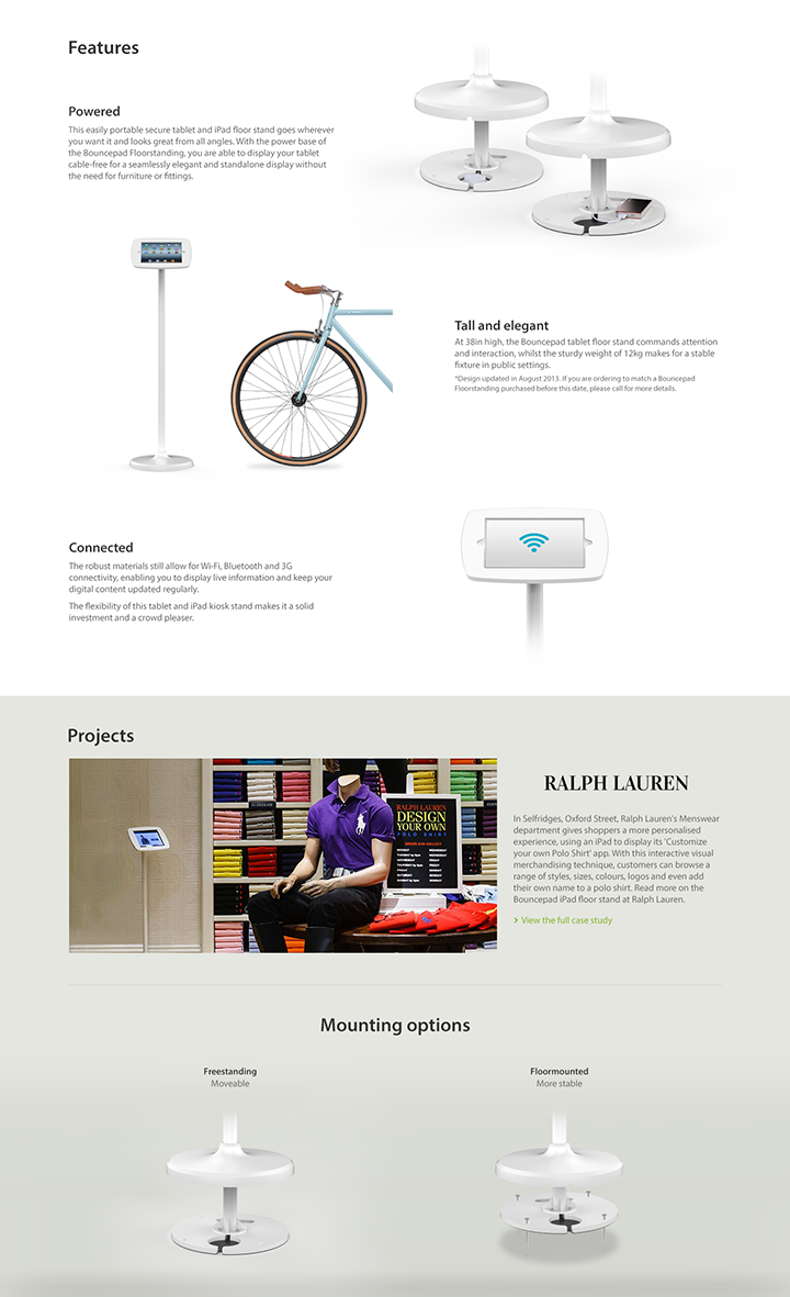 Product detail page