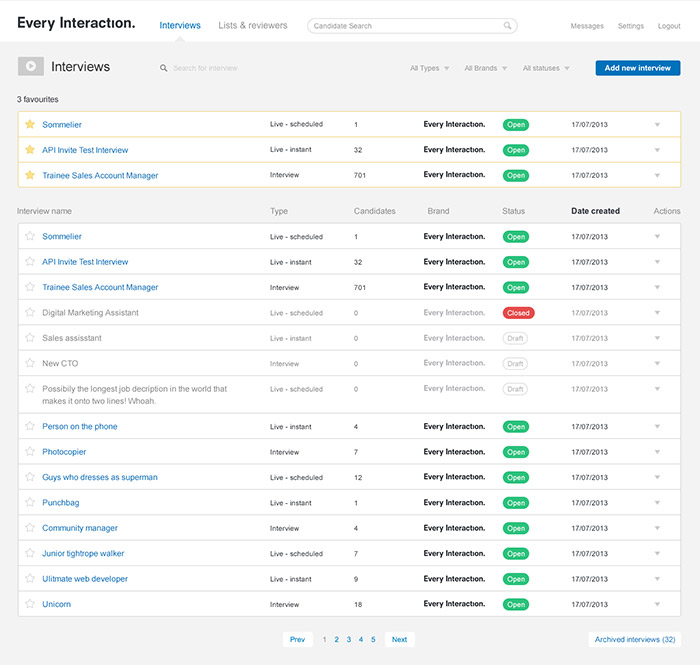 Launchpad Interview Listing