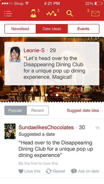 Lovestruck iOS date-ideas