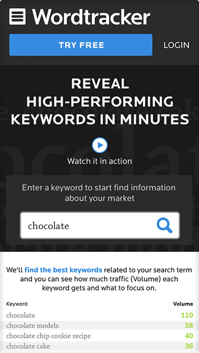 Wordtracker homepage