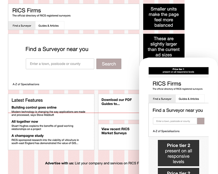 Find a surveyor responsive grid system used