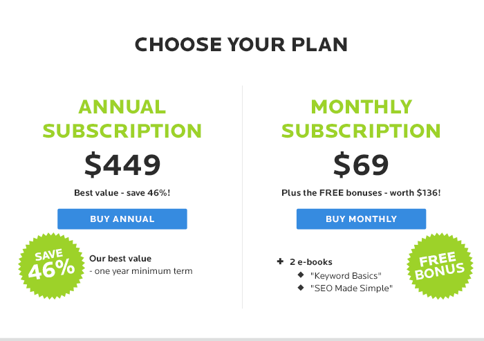 Wordtracker pricing plan