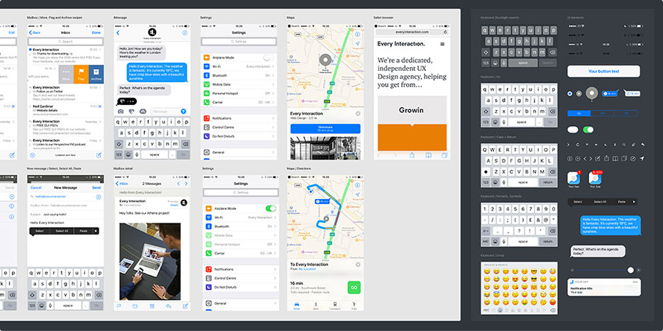 iOS 10 GUI (iPhone 7) PSD/Sketch - Every Interaction