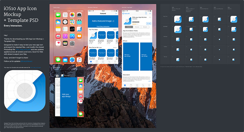 iOS 10/11 App Icon Template PSD/Sketch - Every Interaction