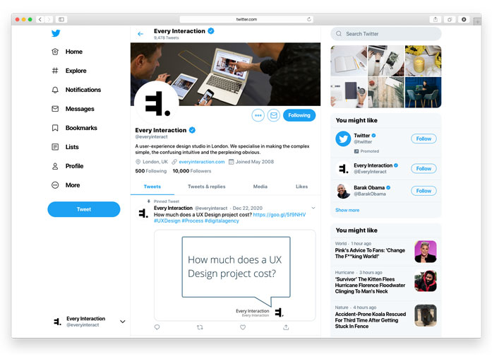 Twitter Profile Gui Psd Sketch Template Every Interaction